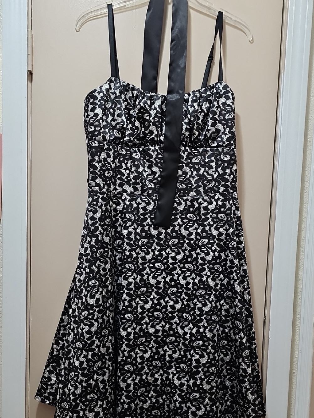 dressbarn Black and Silver Patterned Dress